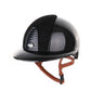 Kep Italia Paardrijhelm Cromo 2.0 Shine Polo Klep Zwart RAW Frame Suede Insert Beige Kinband