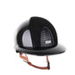 Kep Italia Paardrijhelm Cromo 2.0 Shine Polo Klep Zwart RAW Frame Suede Insert Beige Kinband