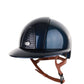 Kep Italia Paardrijhelm Cromo 2.0 Shine Polo Klep Blauw RAW Frame Beige Kinband