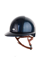 Kep Italia Paardrijhelm Cromo 2.0 Shine Polo Klep Blauw RAW Frame Beige Kinband
