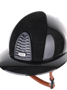 Kep Italia Paardrijhelm Cromo 2.0 Shine Polo Klep Zwart RAW Frame Suede Insert Beige Kinband