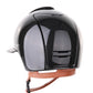 Kep Italia Paardrijhelm Cromo 2.0 Shine Polo Klep Zwart RAW Frame Suede Insert Beige Kinband