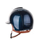 Kep Italia Paardrijhelm Cromo 2.0 Shine Polo Klep Blauw RAW Frame Beige Kinband