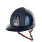Kep Italia Paardrijhelm Cromo 2.0 Shine Polo Klep Blauw RAW Frame Luminor Blue Insert Beige Kinband