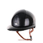 Kep Italia Paardrijhelm Cromo 2.0 Shine Polo Klep Zwart RAW Frame Beige Kinband