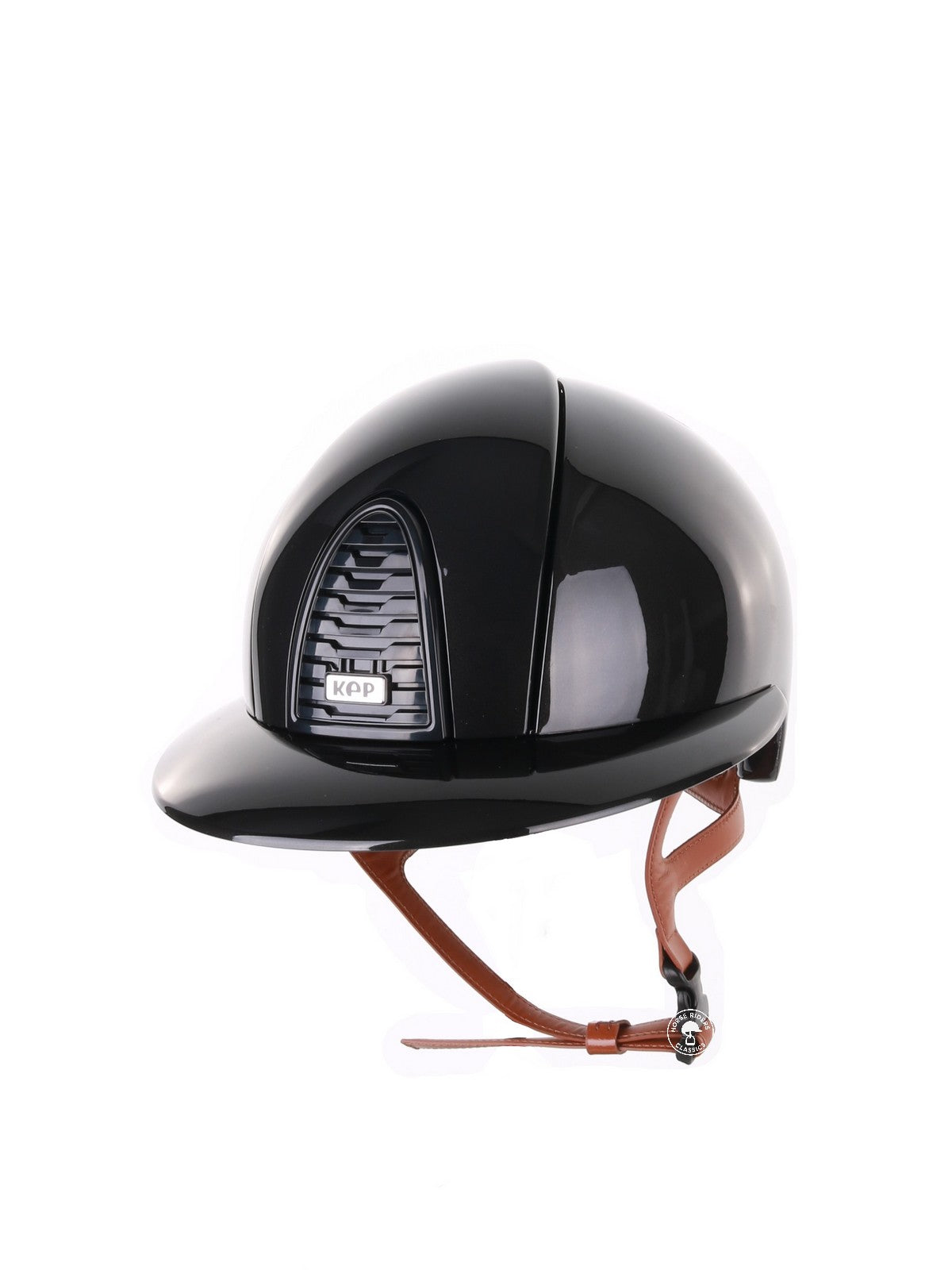 Kep Italia Paardrijhelm Cromo 2.0 Shine Polo Klep Zwart RAW Frame Beige Kinband