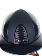 Kep Italia Paardrijhelm Cromo 2.0 Shine Polo Klep Blauw RAW Frame Luminor Blue Insert Beige Kinband