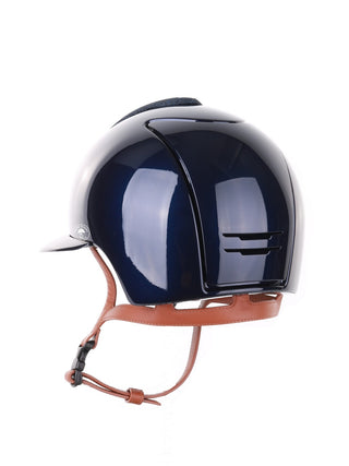 Kep Italia Paardrijhelm Cromo 2.0 Polish Polo Klep Blauw Swarovski Frame Beige Kinband