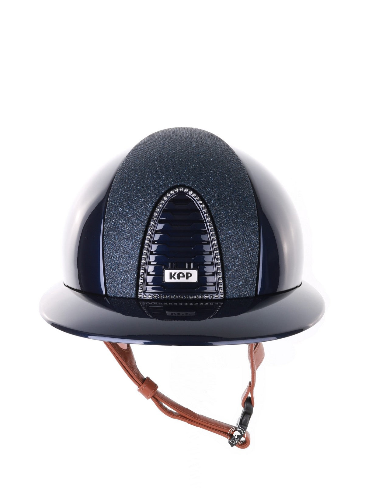 Kep Italia Paardrijhelm Cromo 2.0 Polish Polo Klep Blauw Swarovski Frame Beige Kinband