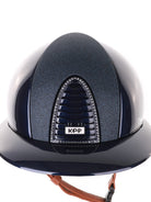 Kep Italia Paardrijhelm Cromo 2.0 Polish Polo Klep Blauw Swarovski Frame Beige Kinband