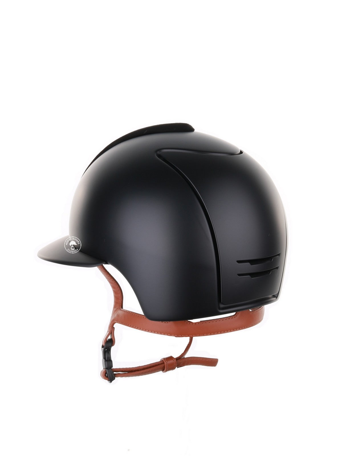 Kep Italia Paardrijhelm Cromo 2.0 Textile Polo Klep Zwart Suede Insert Beige Kinband