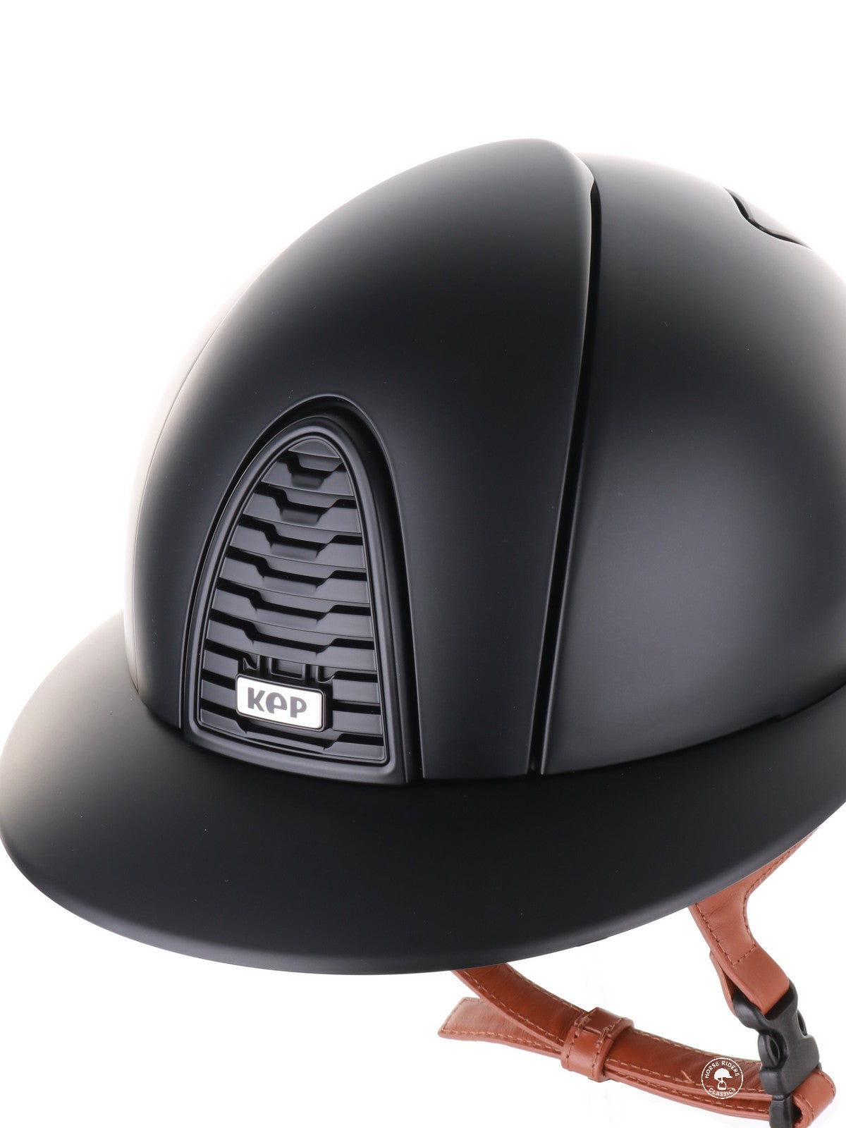 Kep Italia Paardrijhelm Cromo 2.0 Textile Polo Klep Zwart Beige Kinband