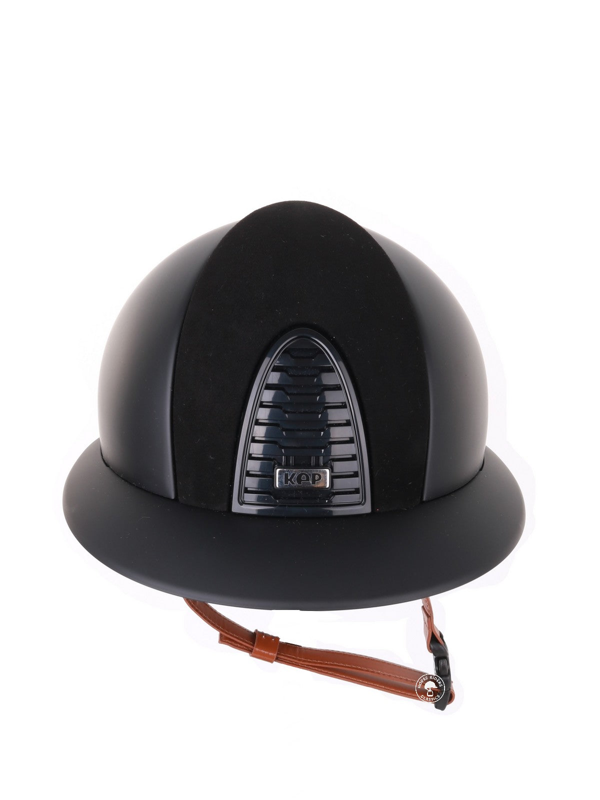 Kep Italia Paardrijhelm Cromo 2.0 Matt Polo Klep Zwart Suede Insert Beige Kinband