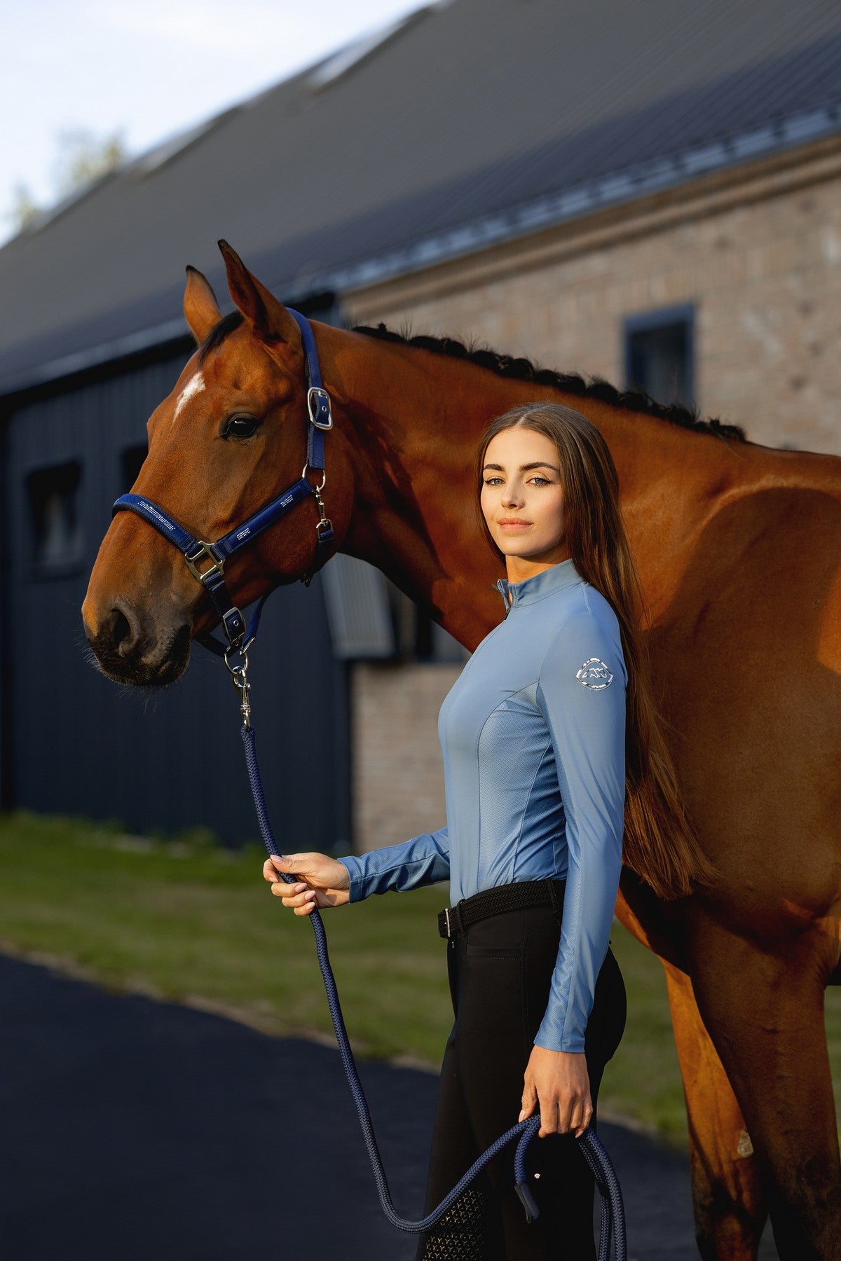 Equiline Trainingsshirt second skin dames Edison Provincial Blue Provincial Blue