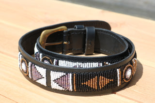 Riem met kraaltjes Swahili Black