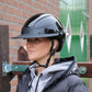 Equiline Paardrijhelm Xanto Sun Visor Gloss Strass Zwart