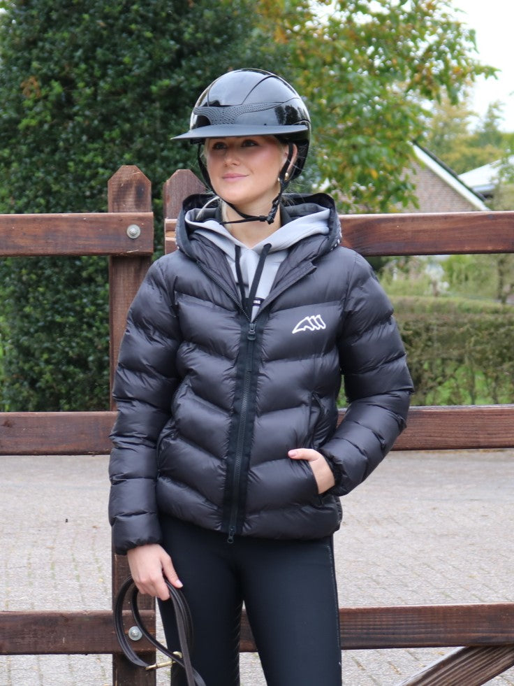 Equiline gewatteerde jas dames Cabry Zwart