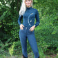 Equiline rijbroek dames knie grip hoge band Eufrekh Legion Blue
