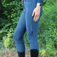 Equiline rijbroek dames knie grip hoge band Eufrekh Legion Blue