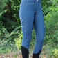 Equiline rijbroek dames knie grip hoge band Eufrekh Legion Blue