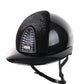 Kep Italia Paardrijhelm Cromo 2.0 Diamond Polo Klep Zwart Shaded Silver Insert Swarovski Frame