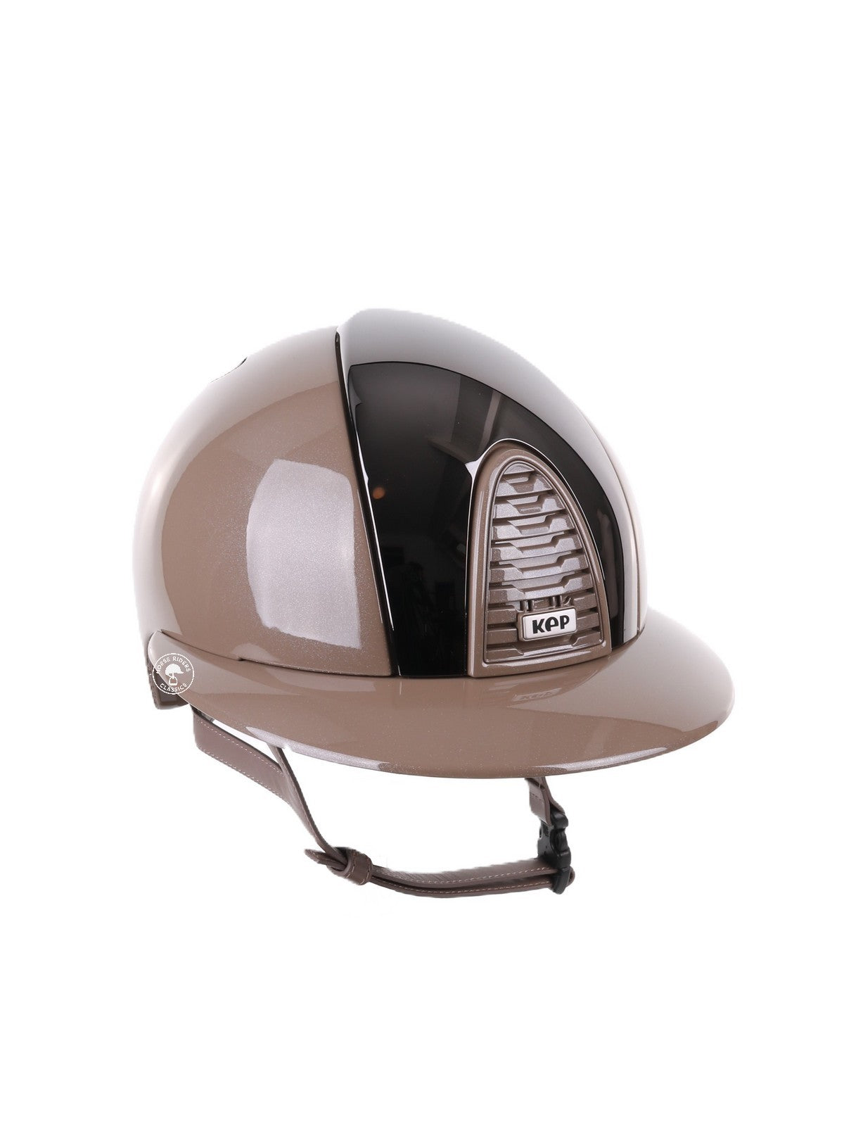 Kep Italia Paardrijhelm Cromo 2.0 Diamond Polo Klep Taupe Mirror Black Insert