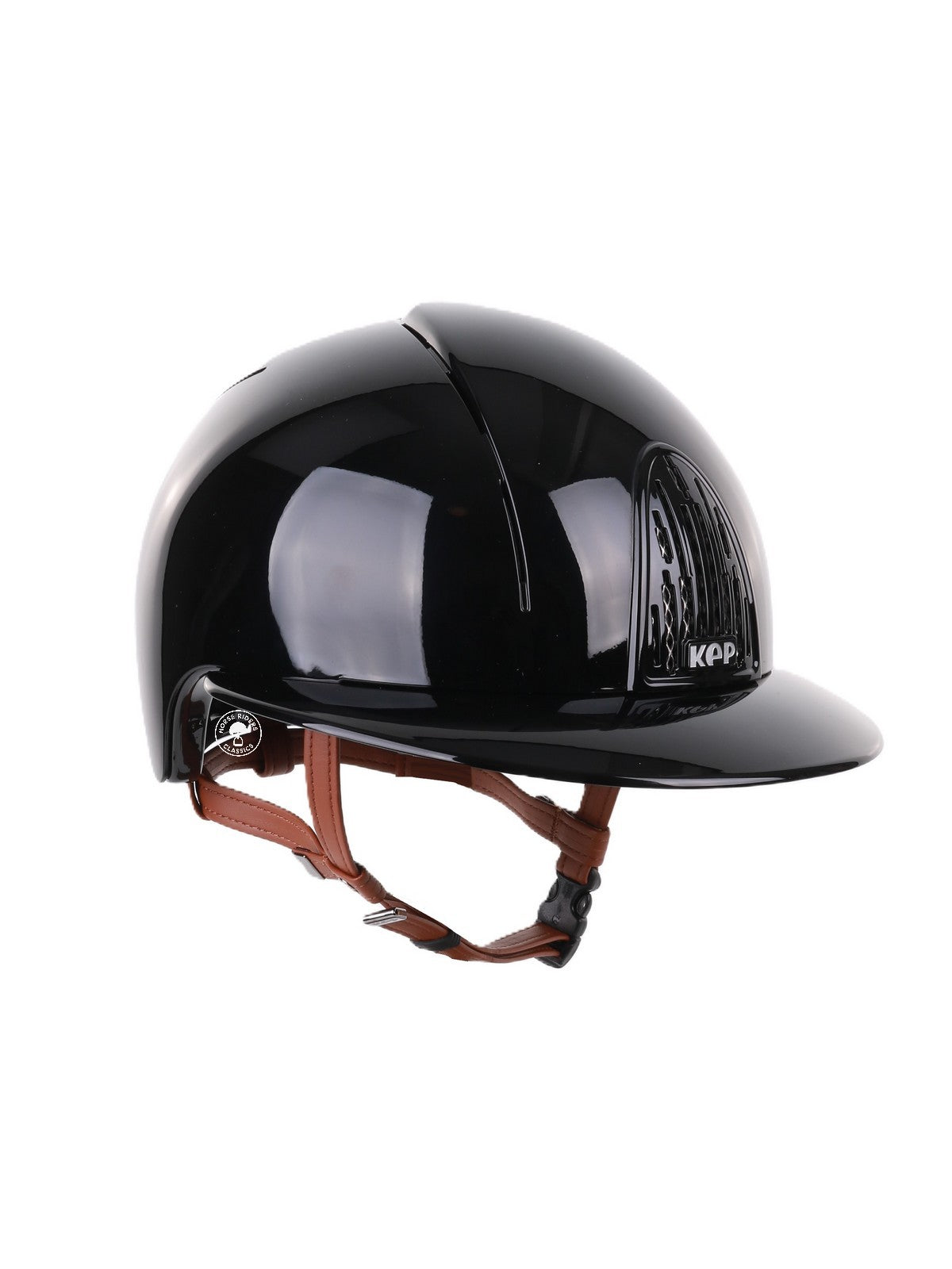 Kep Italia Paardrijhelm Smart Polish Polo Klep Zwart Beige Kinband