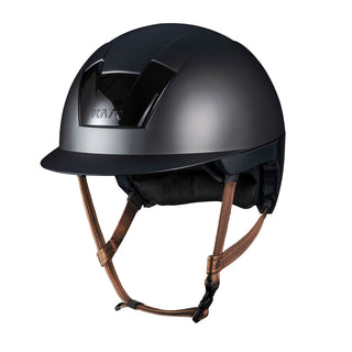 Kask Kooki Mat Zwart Lichtbruine Kinband