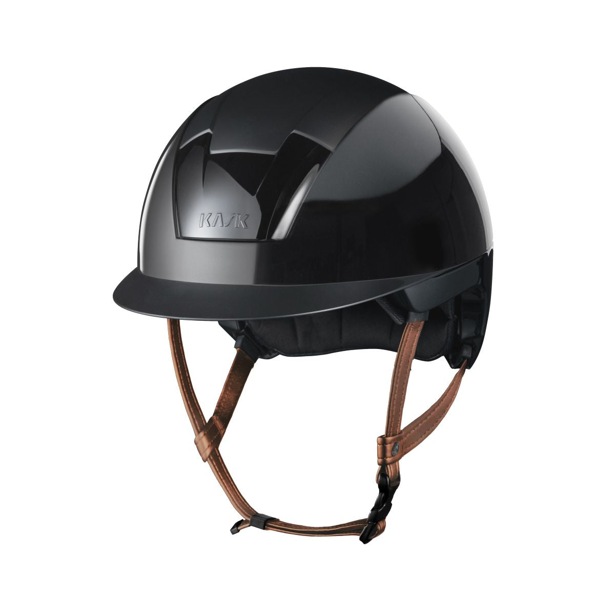 Kask Kooki Shine Zwart Lichtbruine Kinband Zwart