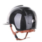 Kep Italia Paardrijhelm E-Light Carbon Polo Klep Zwart Beige Kinband