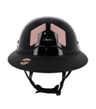 Flex-on Armet Paardrijhelm Star Angel Zwart Polo Klep Gold Pink Grids Zwarte Kinband