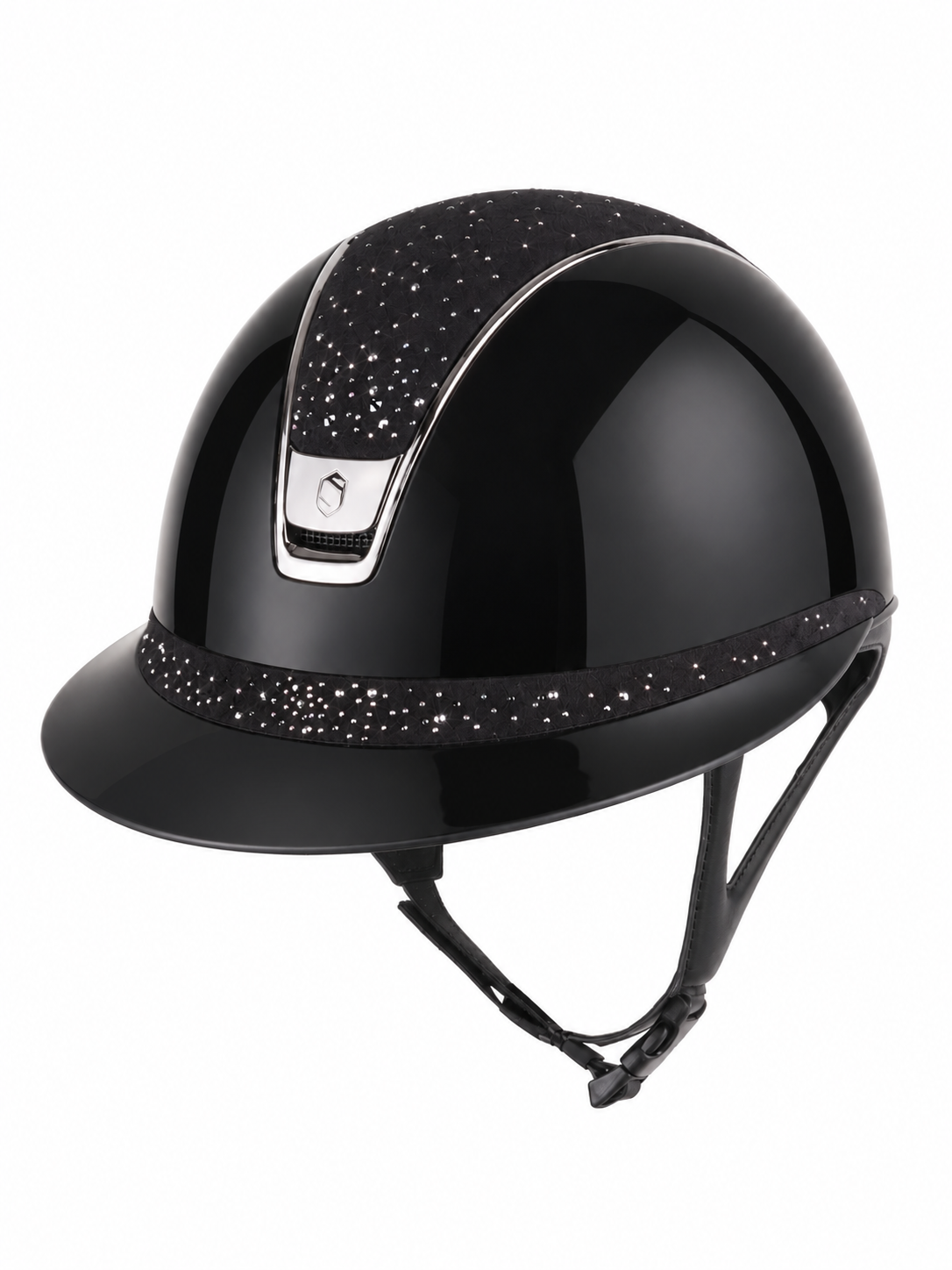 Samshield 2.0 Paardrijhelm Miss Shield Shadowglossy Crystal Rain Black Chrome Zwart