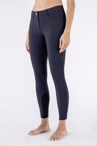 Pantalon d'équitation pour femmes Equiline avec grip aux genoux Cornek navy