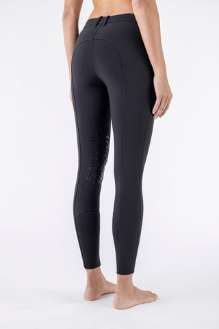 Pantalon d'équitation femme Equiline genoux grip Cornek noir