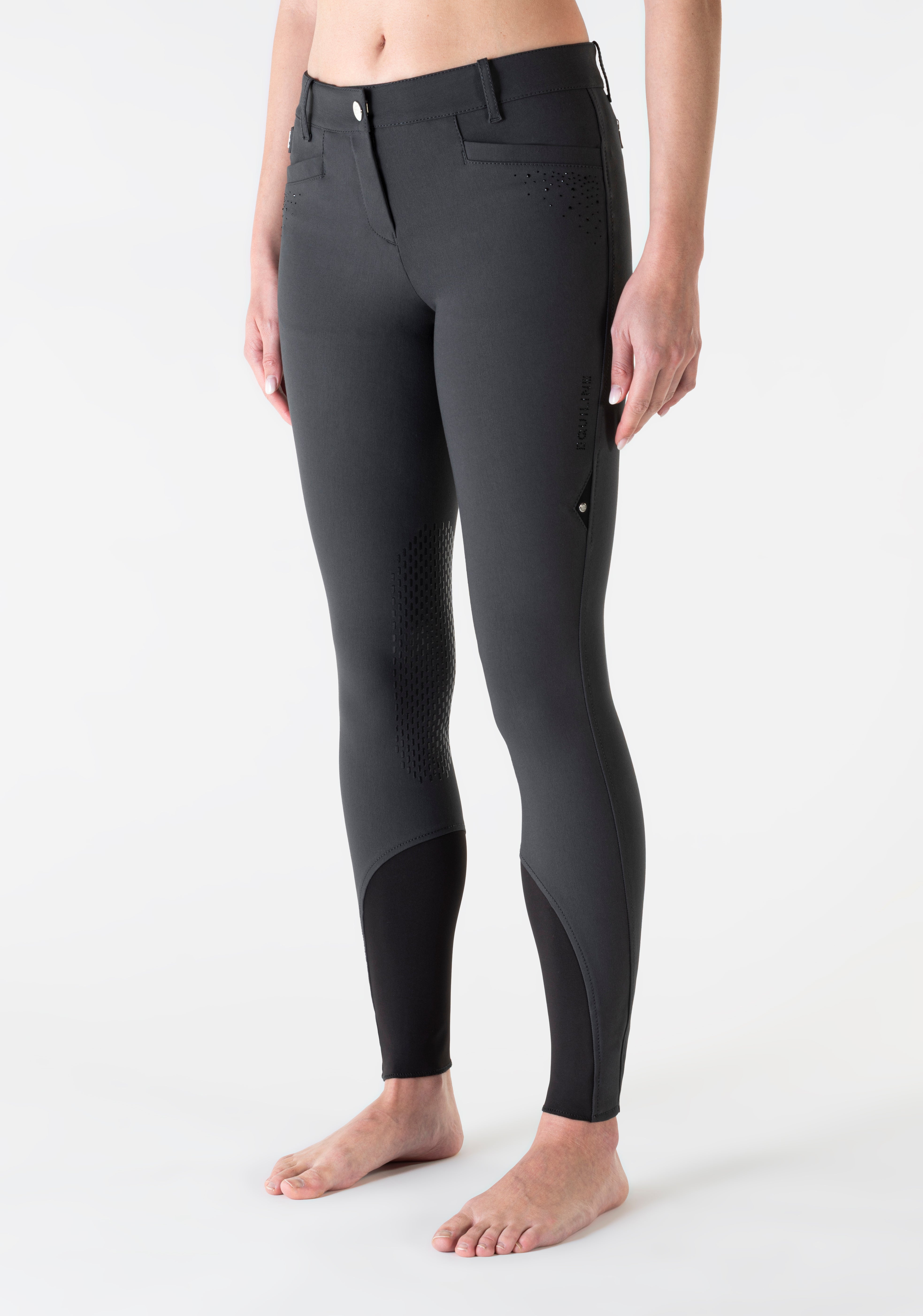 Equiline rijbroek dames knie grip Eqash Strass Night Grey