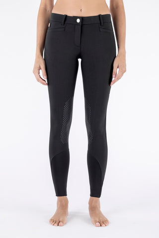 Equiline pantalon d'équitation femme genoux grip Ash noir