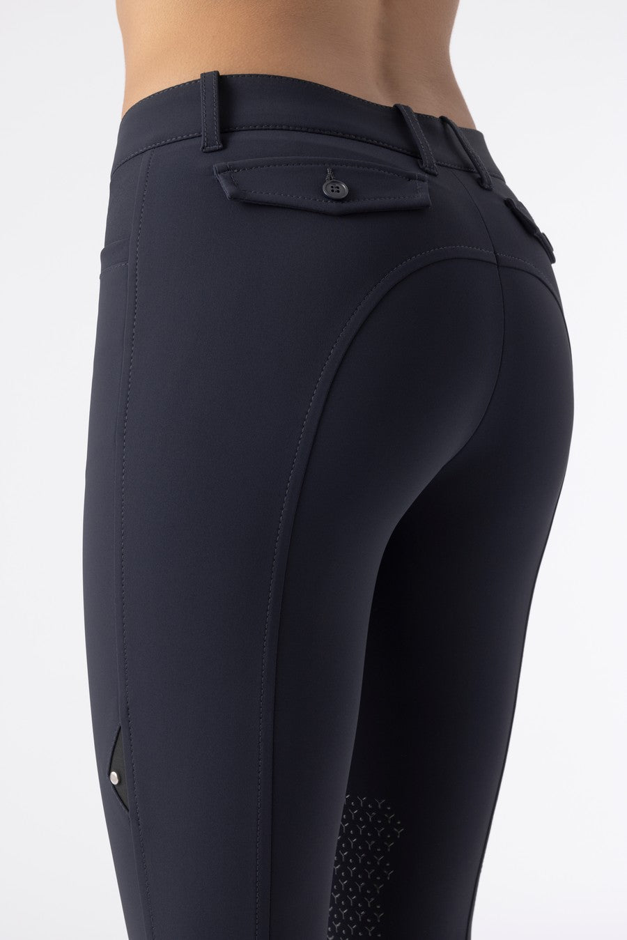 Equiline rijbroek dames knie grip Atirk blauw