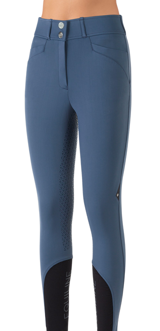 Equiline rijbroek dames full grip hoge band Edrifh Blue Teal