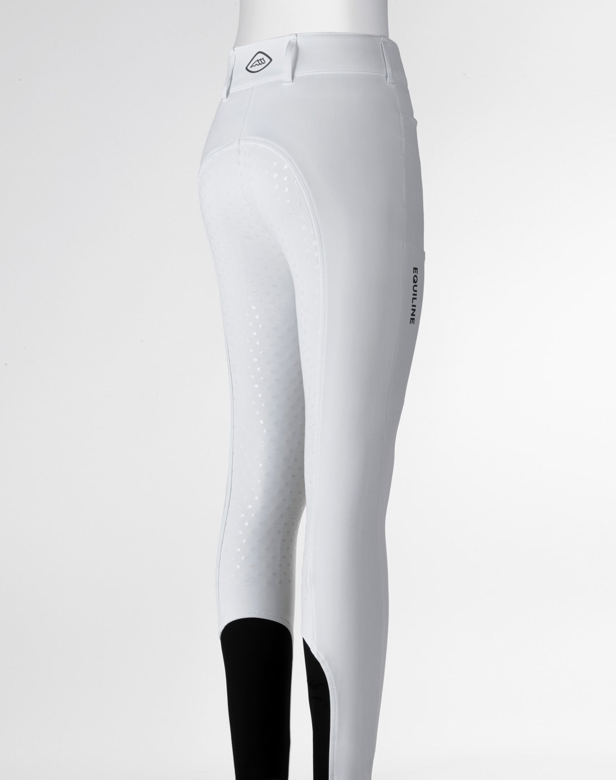 Equiline Rijbroek Dames Hoge Band Full Grip Eqcusmafh Wit