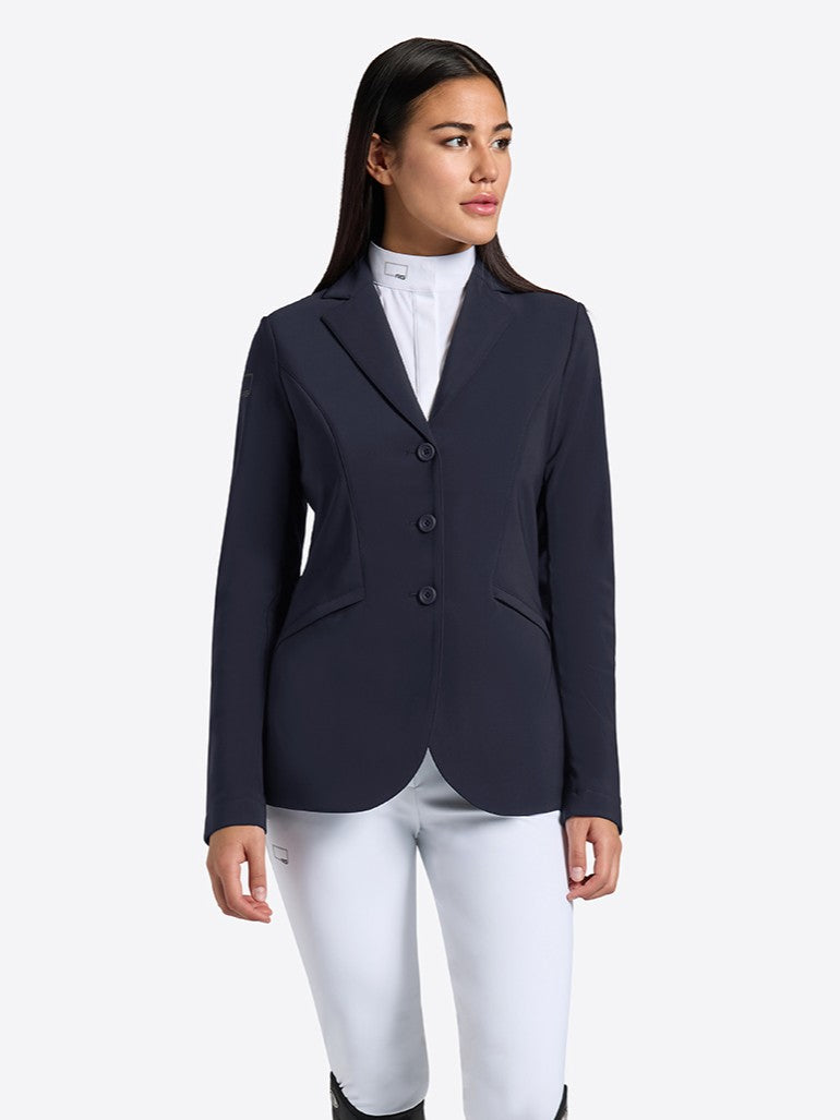 Veste de compétition RG à boutons pour femme, bleu marine