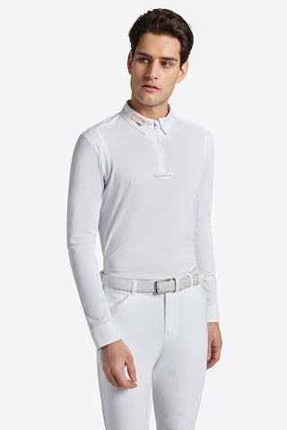 RG wedstrijdshirt zip lange mouw heren wit