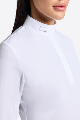 RG wedstrijdshirt Jacquard lange mouw dames Wit