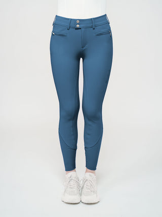 Pantalon d'équitation Samshield à grip genoux pour femmes Chloe Script Stone Blue