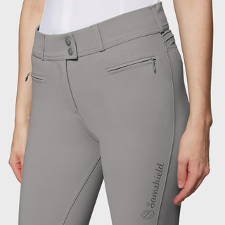 Samshield  Pantalon d'équitation Knee Grip Femme Clara à pois métalliques et bande haute Mineral