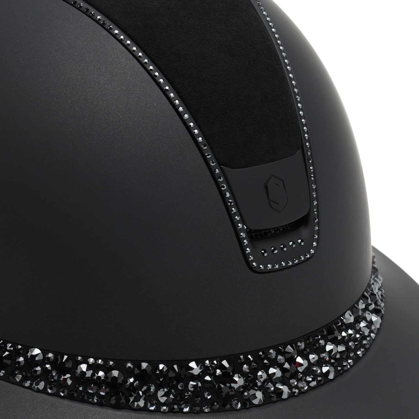 Samshield 2.0 Casque d'équitation Miss Shield Shadowmatt Black Matt 300 cristaux Glacier Noir