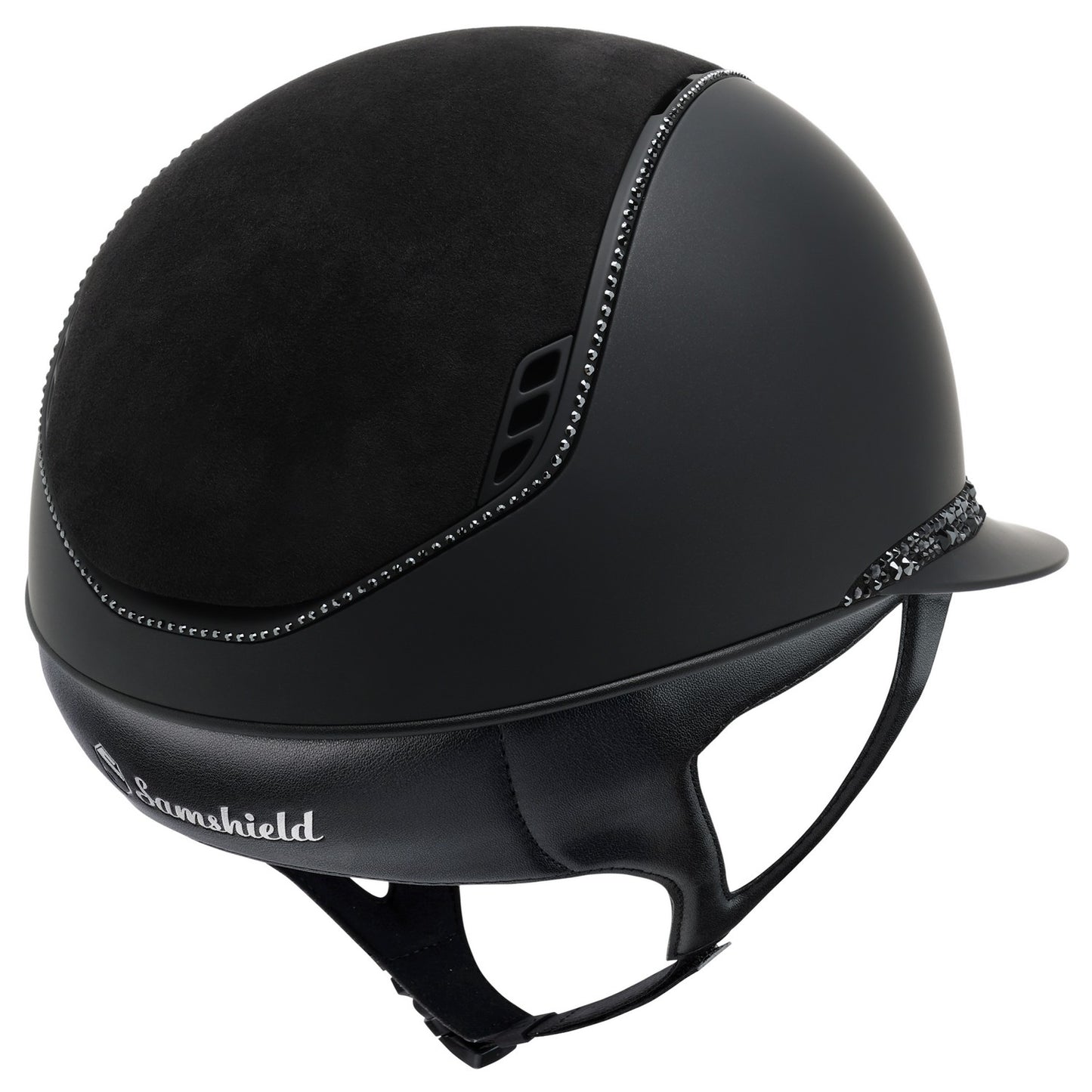 Samshield 2.0 Casque d'équitation Miss Shield Shadowmatt Black Matt 300 cristaux Glacier Noir