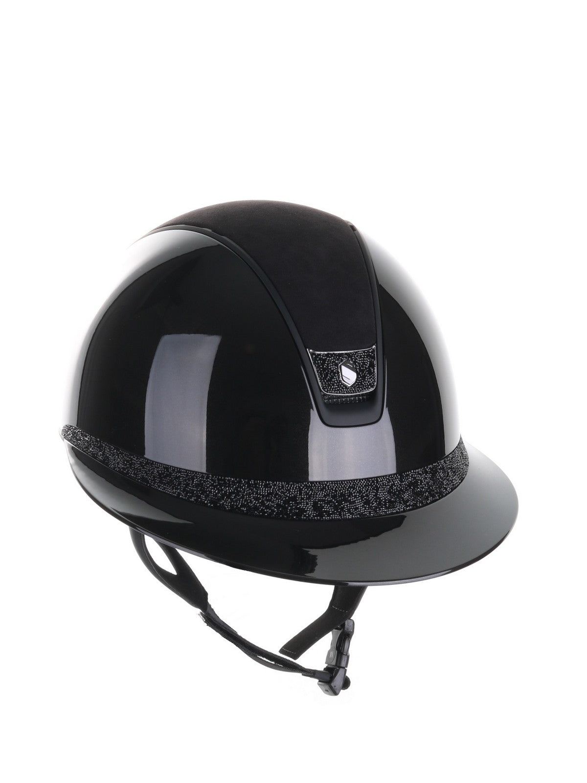 Samshield 2.0 Paardrijhelm Miss Shield Shadowglossy Ultra Fine Rock Blazon Frontal Band Zwart