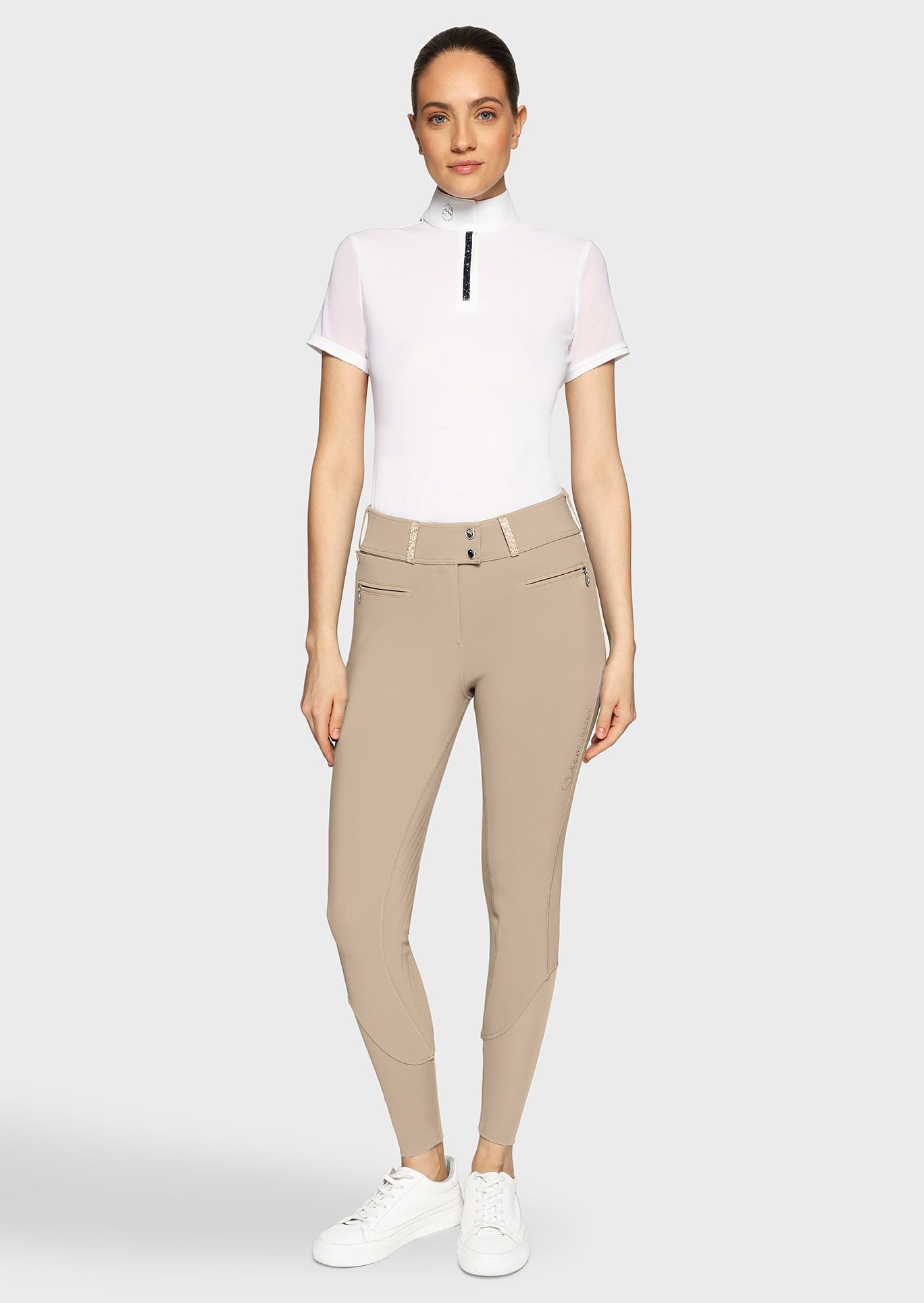 Samshield Rijbroek Full Grip Dames Claranova Extra Hoge Band Sand Sand