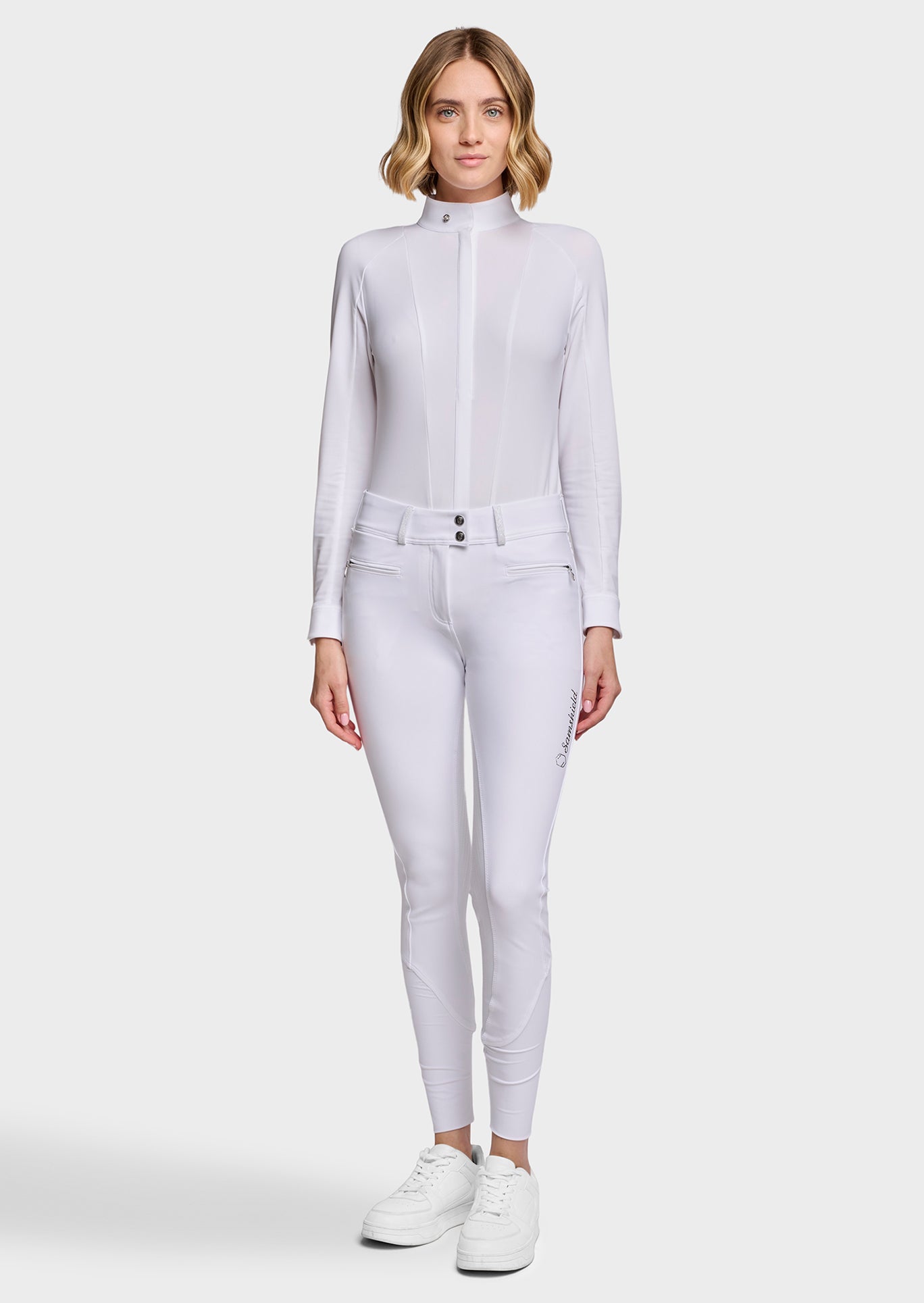 Samshield Rijbroek Full Grip Dames Clara Crystal Fabric Wit