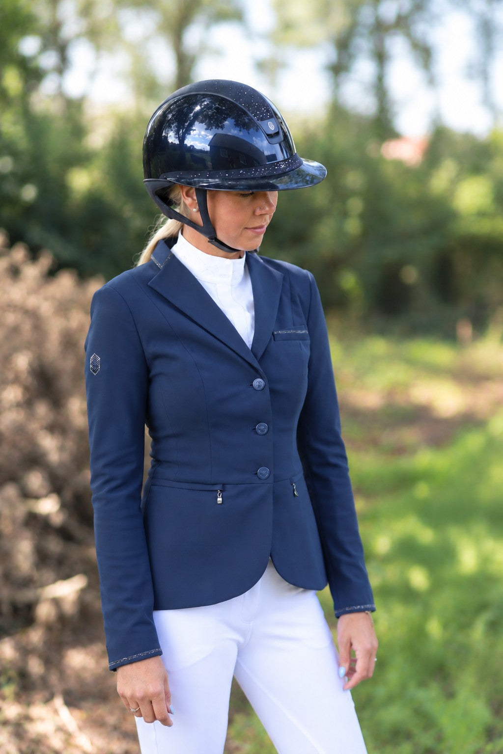 Samshield Paardrijjasje Dames Victorine Crystal Fabric Cosmic Blue